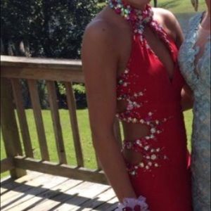 Red Halter Prom Dress